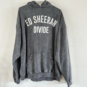 Ed Sheeran Divide Tour Size XL Graphic Hoodie Acid Wash Pullover Sweatshirt